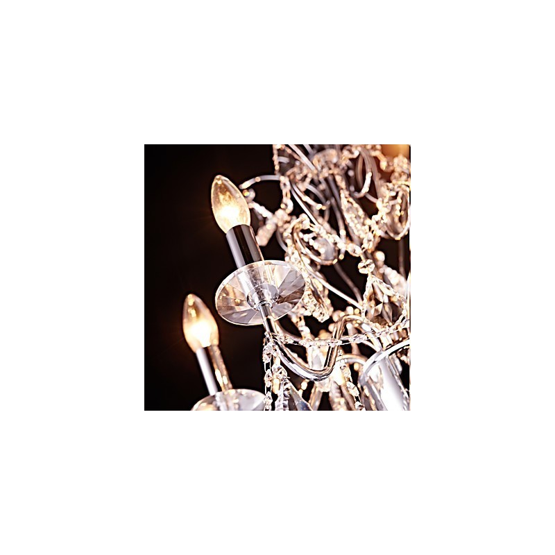 Lustre en métal et cristal, style contemporain, classique, classique et campagnard