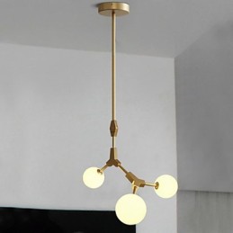 Suspension en bambou et bois de style mini, peinture classique traditionnelle
