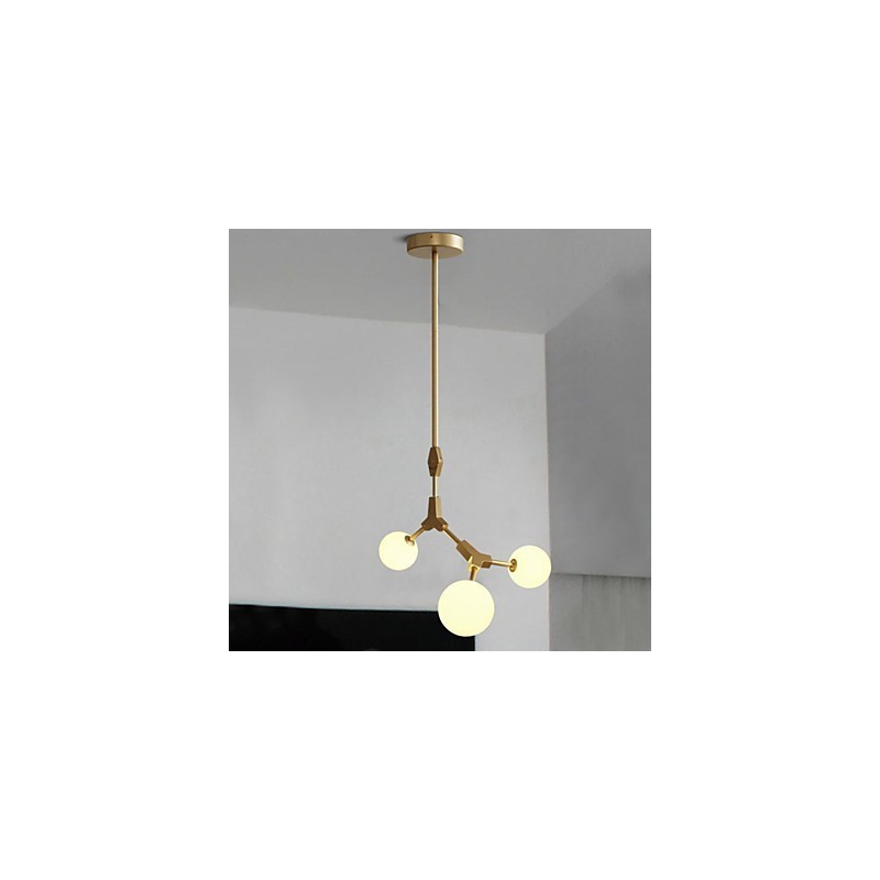 Suspension en bambou et bois de style mini, peinture classique traditionnelle