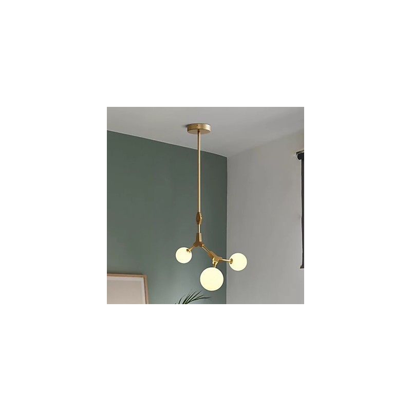 Suspension en bambou et bois de style mini, peinture classique traditionnelle