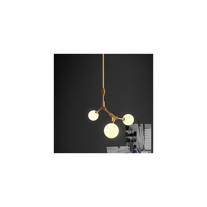 Suspension en bambou et bois de style mini, peinture classique traditionnelle