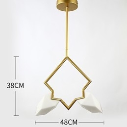 Lustre moderne à 2 lampes en métal et verre couleur pêche, lampe suspendue décorative Canteen