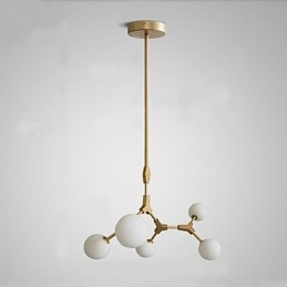 Suspension en bambou et bois de style mini, peinture classique traditionnelle