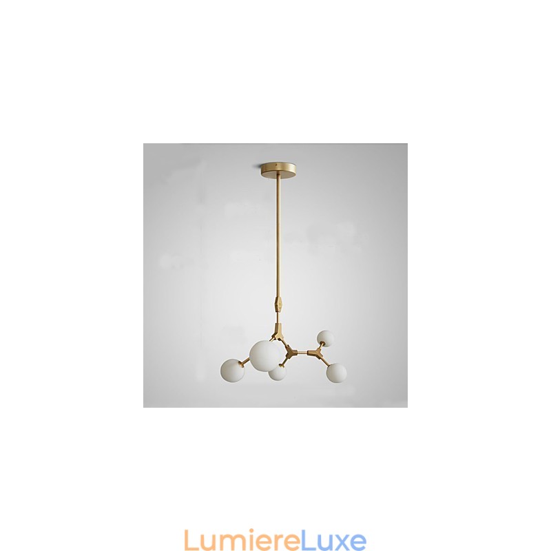 Suspension en bambou et bois de style mini, peinture classique traditionnelle