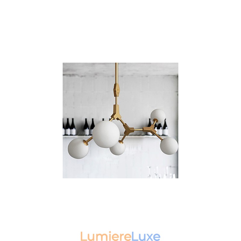 Suspension en bambou et bois de style mini, peinture classique traditionnelle