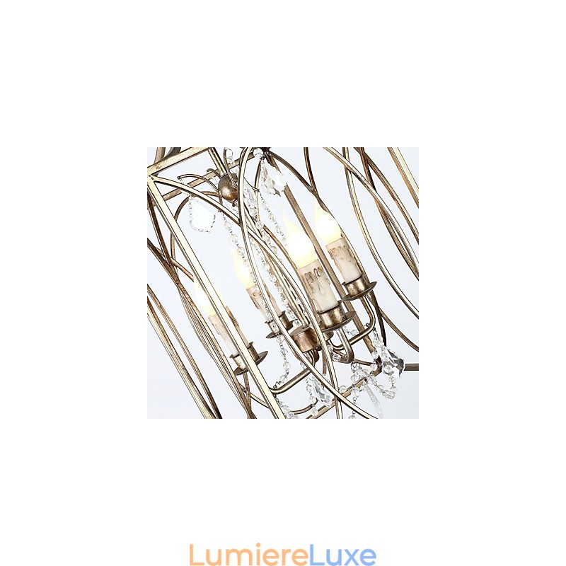 Lustre européen vintage à quatre lumières en métal, style loft industriel américain, lampe suspendue décorative d'intérieur