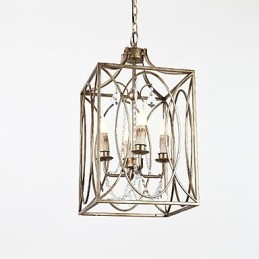 Lustre européen vintage à quatre lumières en métal, style loft industriel américain, lampe suspendue décorative d'intérieur