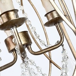 Lustre européen vintage à quatre lumières en métal, style loft industriel américain, lampe suspendue décorative d'intérieur