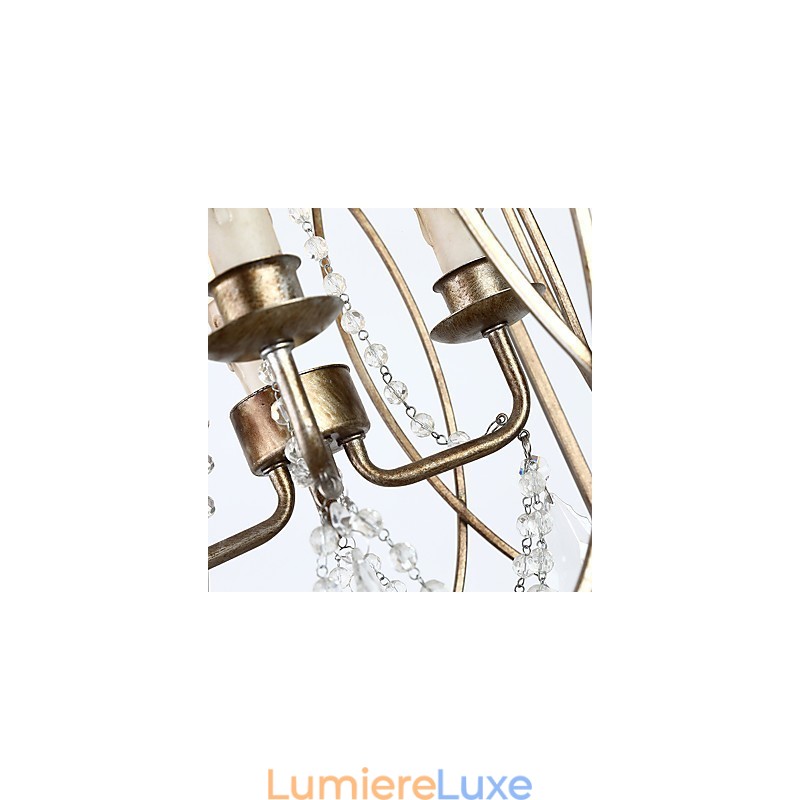 Lustre européen vintage à quatre lumières en métal, style loft industriel américain, lampe suspendue décorative d'intérieur