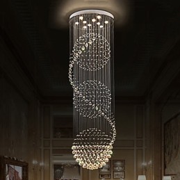 Lustre suspendu d'intérieur moderne en cristal à 10 lumières, longueur 2,5 mètres, forme goutte d'eau
