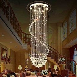 Lustre suspendu d'intérieur moderne en cristal à 10 lumières, longueur 2,5 mètres, forme goutte d'eau