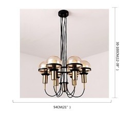 Lustre personnalisé à 6 lumières avec abat-jour en verre
