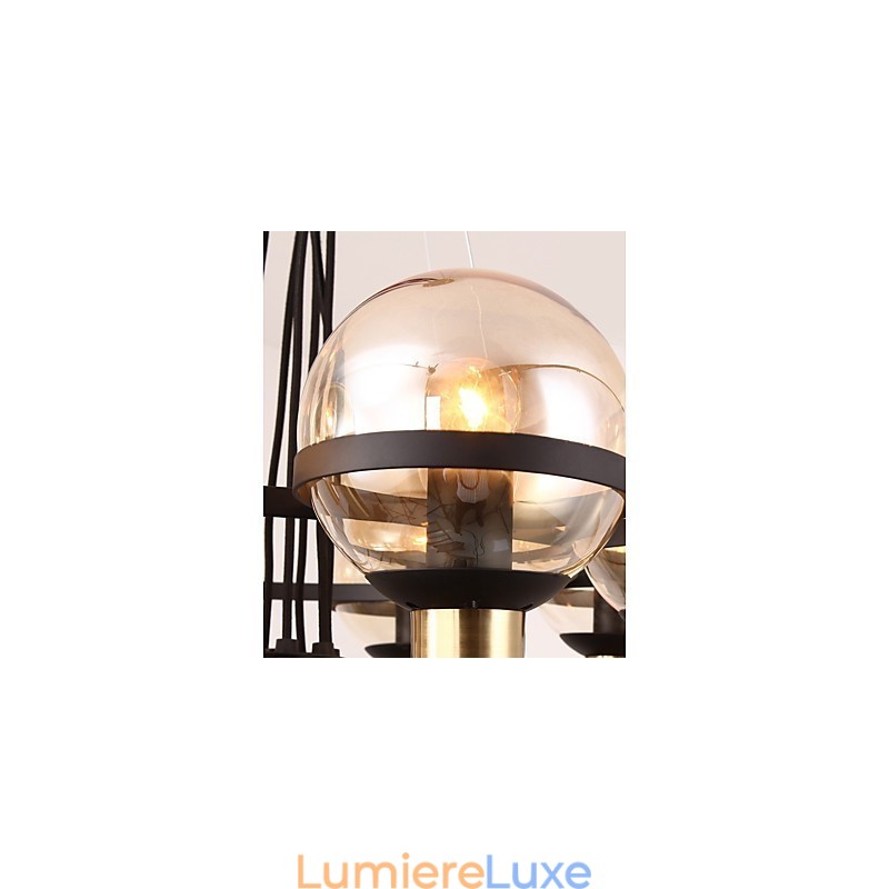 Lustre personnalisé à 6 lumières avec abat-jour en verre