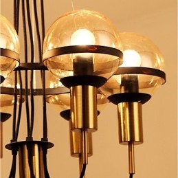 Lustre personnalisé à 6 lumières avec abat-jour en verre