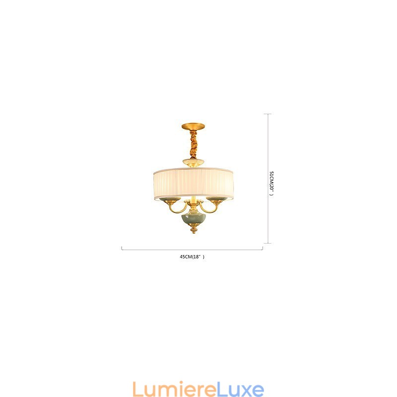 Lustre tout en cuivre Lustre décoratif en jade