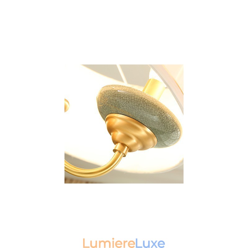 Lustre tout en cuivre Lustre décoratif en jade