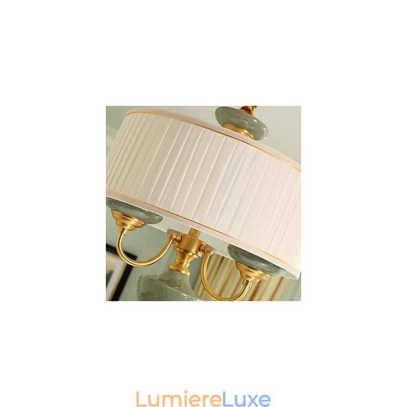Lustre tout en cuivre Lustre décoratif en jade
