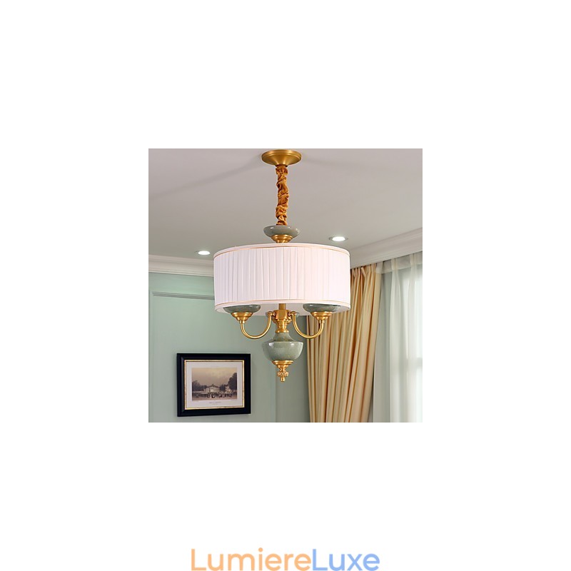 Lustre tout en cuivre Lustre décoratif en jade