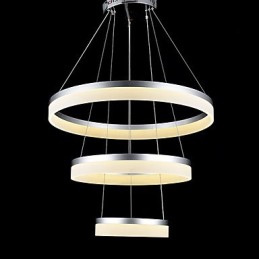Lustre rond en acrylique moderne, luminaire de plafond luxueux à trois anneaux