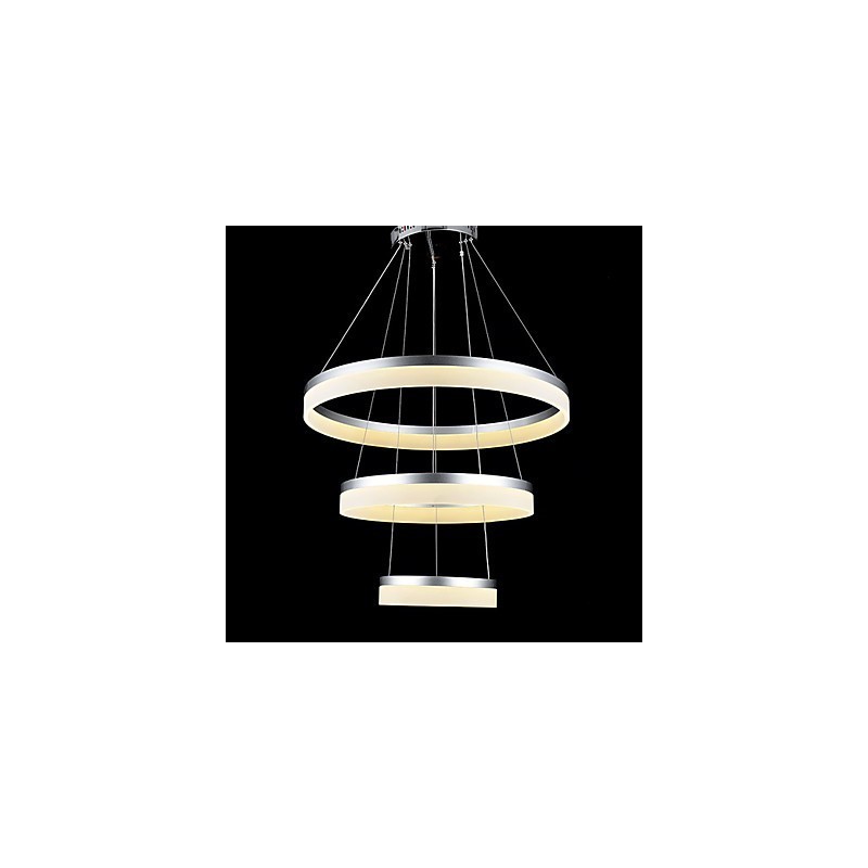 Lustre rond en acrylique moderne, luminaire de plafond luxueux à trois anneaux