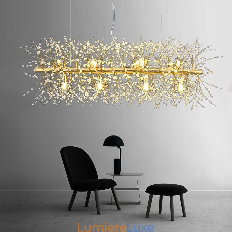 Lustre en cristal et métal galvanisé classique traditionnel