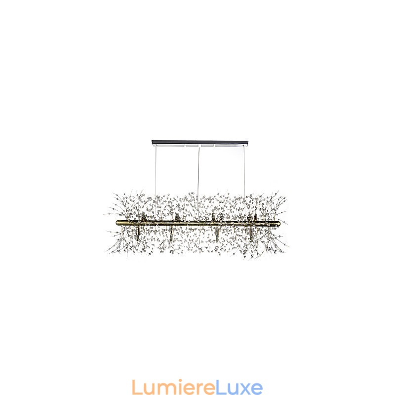 Lustre en cristal et métal galvanisé classique traditionnel
