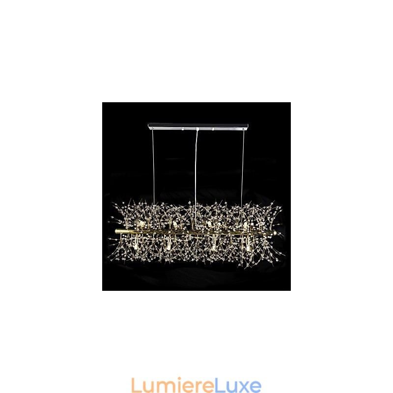 Lustre en cristal et métal galvanisé classique traditionnel
