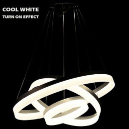 Lustre rond en acrylique moderne, luminaire de plafond luxueux à trois anneaux