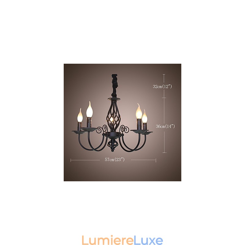 Lustre en métal de style mini, style bougie, moderne, contemporain, traditionnel, classique, vintage, rétro, autres
