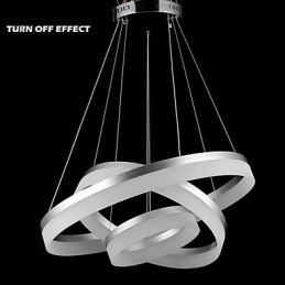 Lustre rond en acrylique moderne, luminaire de plafond luxueux à trois anneaux