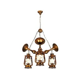 Lustre en métal style mini design rustique avec globe rétro vintage