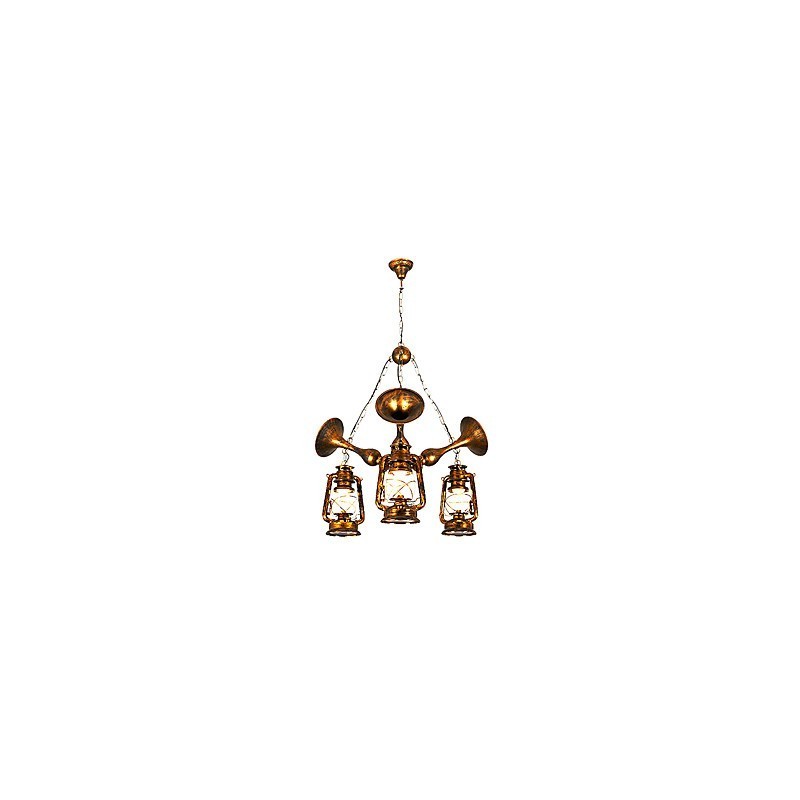Lustre en métal style mini design rustique avec globe rétro vintage