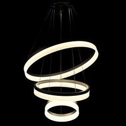 Lustre rond en acrylique moderne, luminaire de plafond luxueux à trois anneaux