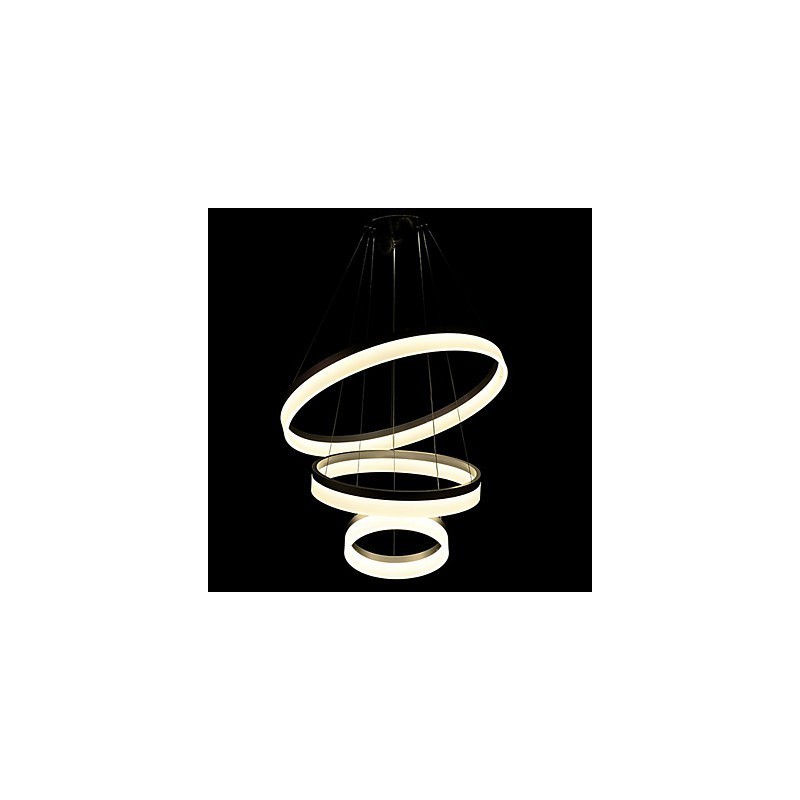 Lustre rond en acrylique moderne, luminaire de plafond luxueux à trois anneaux