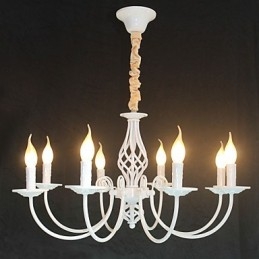 Lampe à bougie européenne simple en fer avec 8 lustres