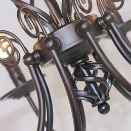 Lampe à bougie européenne simple en fer avec 8 lustres