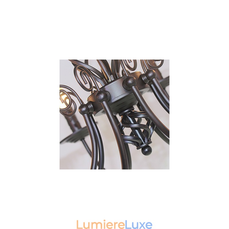 Lampe à bougie européenne simple en fer avec 8 lustres