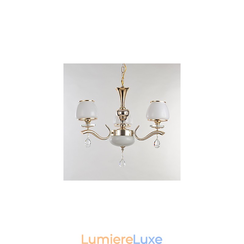 Lustre en cristal et métal galvanisé moderne et contemporain