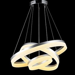 Lustre rond en acrylique moderne, luminaire de plafond luxueux à trois anneaux