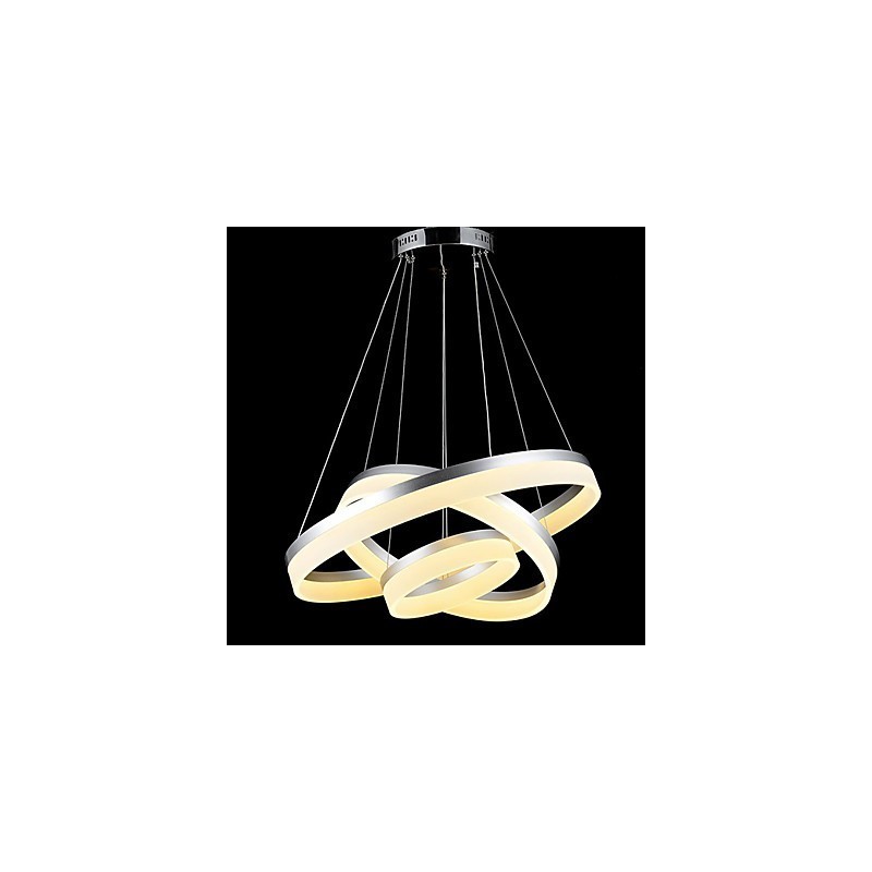 Lustre rond en acrylique moderne, luminaire de plafond luxueux à trois anneaux