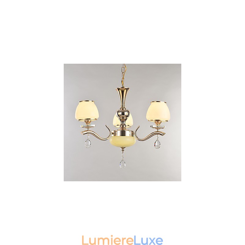 Lustre en cristal et métal galvanisé moderne et contemporain