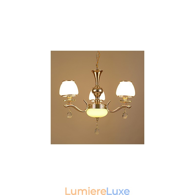 Lustre en cristal et métal galvanisé moderne et contemporain