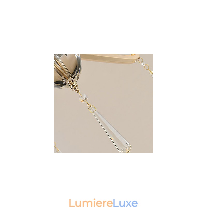 Lustre en cristal et métal galvanisé moderne et contemporain