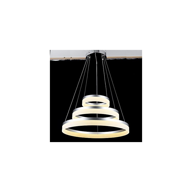 Lustre rond en acrylique moderne, luminaire de plafond luxueux à trois anneaux