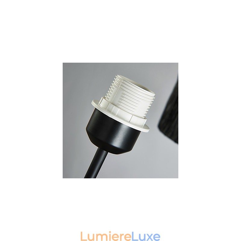 Lustre classique traditionnel à 3 lumières avec abat-jour tambour en tissu simple