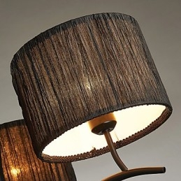 Lustre classique traditionnel à 3 lumières avec abat-jour tambour en tissu simple