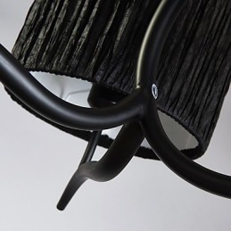 Lustre classique traditionnel à 3 lumières avec abat-jour tambour en tissu simple