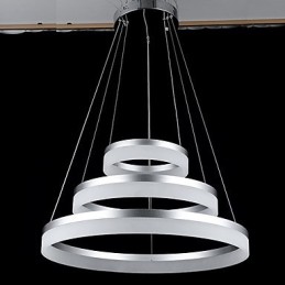 Lustre rond en acrylique moderne, luminaire de plafond luxueux à trois anneaux