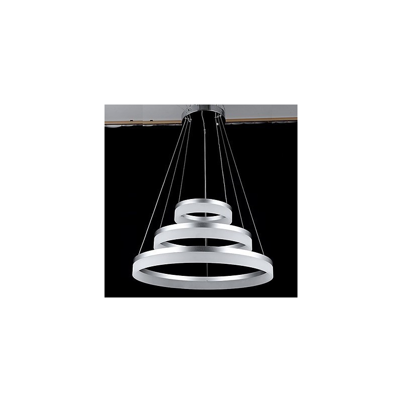 Lustre rond en acrylique moderne, luminaire de plafond luxueux à trois anneaux