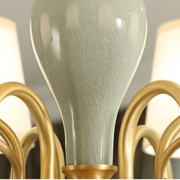 Lustre traditionnel classique en laiton pour mini style métal 8 ampoules